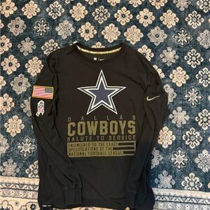 Nike Black Dallas Cowboys salute to service Long Sleeve Shirt size large